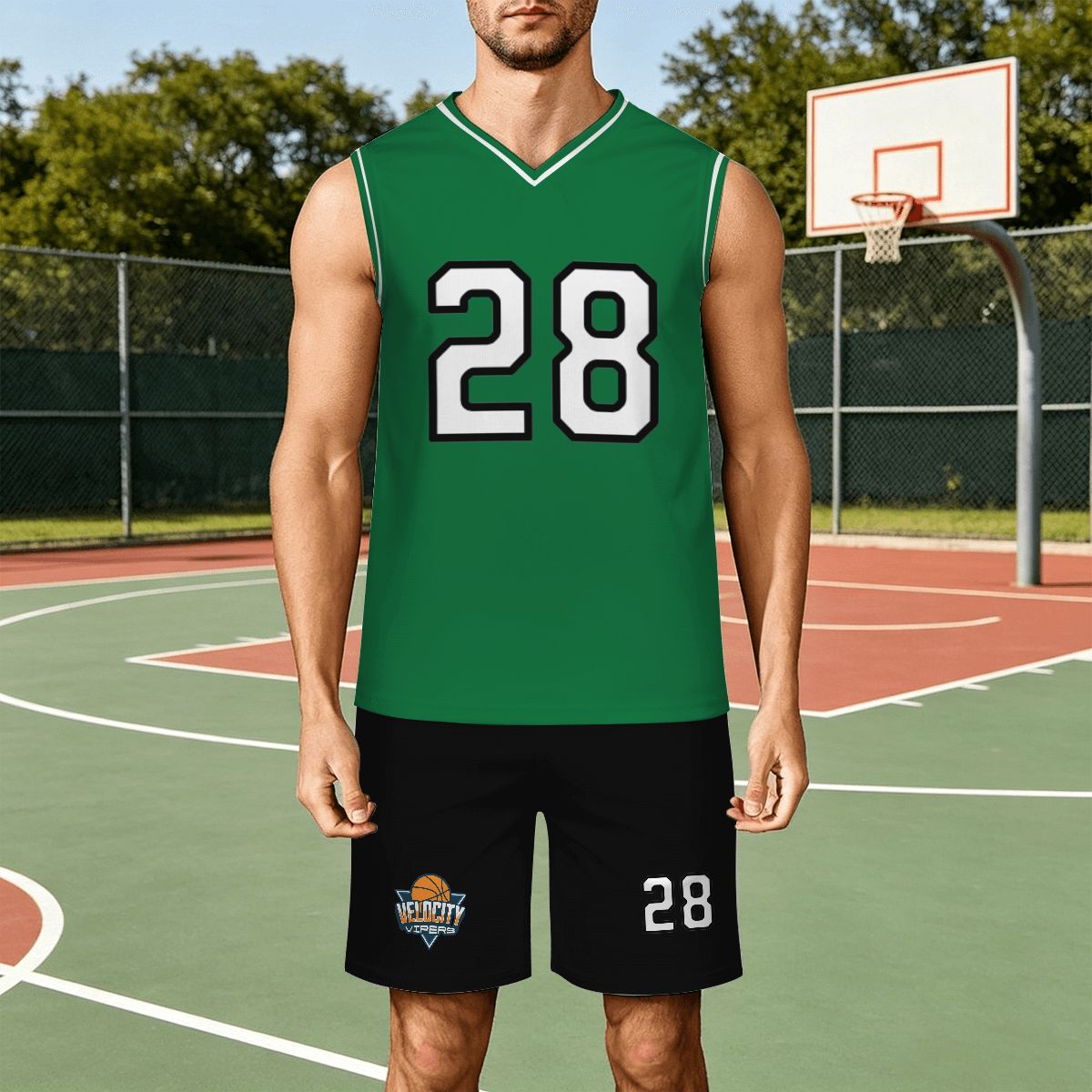 V Neck Basketball Jersey Set
