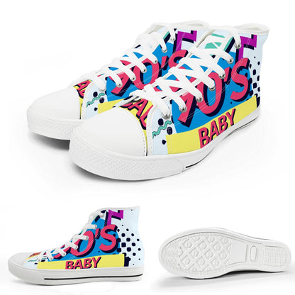 Men's High Top Canvas Shoes  90's baby