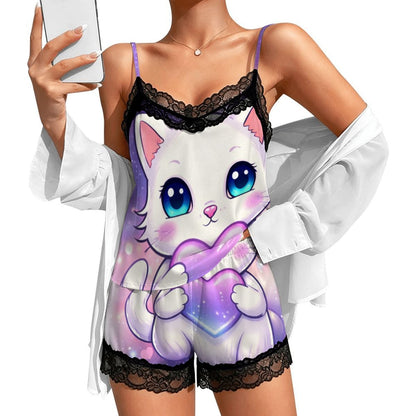 Women Cami Lace Pajama Set