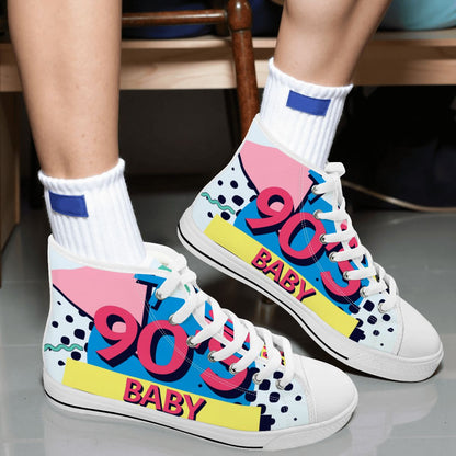 Men's High Top Canvas Shoes  90's baby