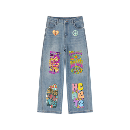 Women’s Vintage Wash High Rise Wide Leg Jeans