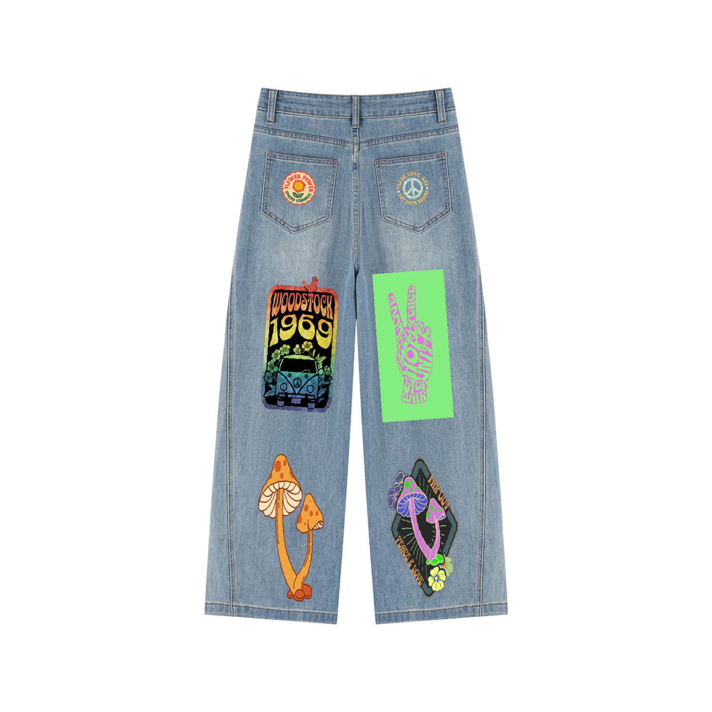 Women’s Vintage Wash High Rise Wide Leg Jeans